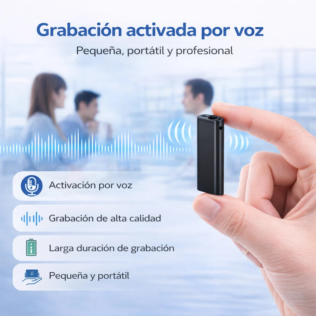 Mini Grabadora de Voz Portátil 🎙️ Activación por Voz · Imán