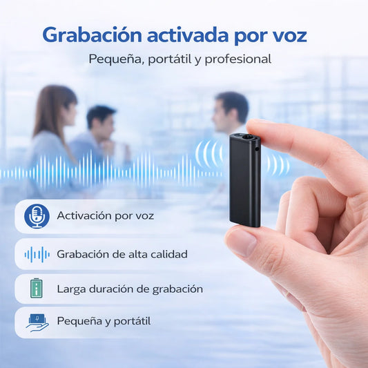 Mini Grabadora de Voz Portátil 🎙️ Activación por Voz · Imán