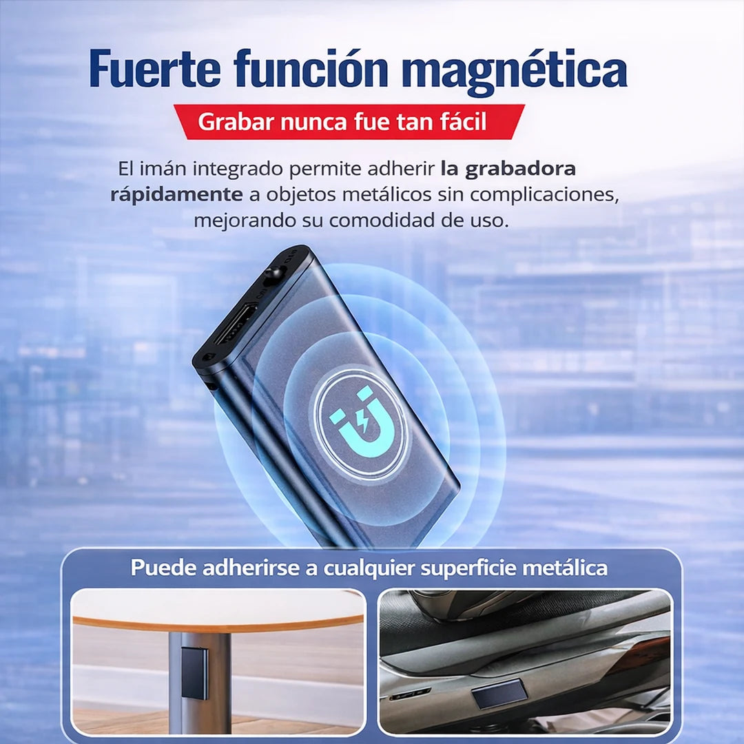 Mini Grabadora de Voz Portátil 🎙️ Activación por Voz · Imán