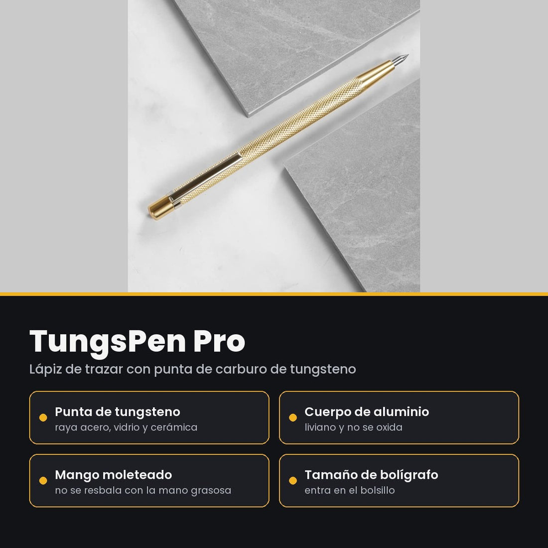 TungsPen Pro — Lápiz Grabador con Punta de Carburo de Tungsteno