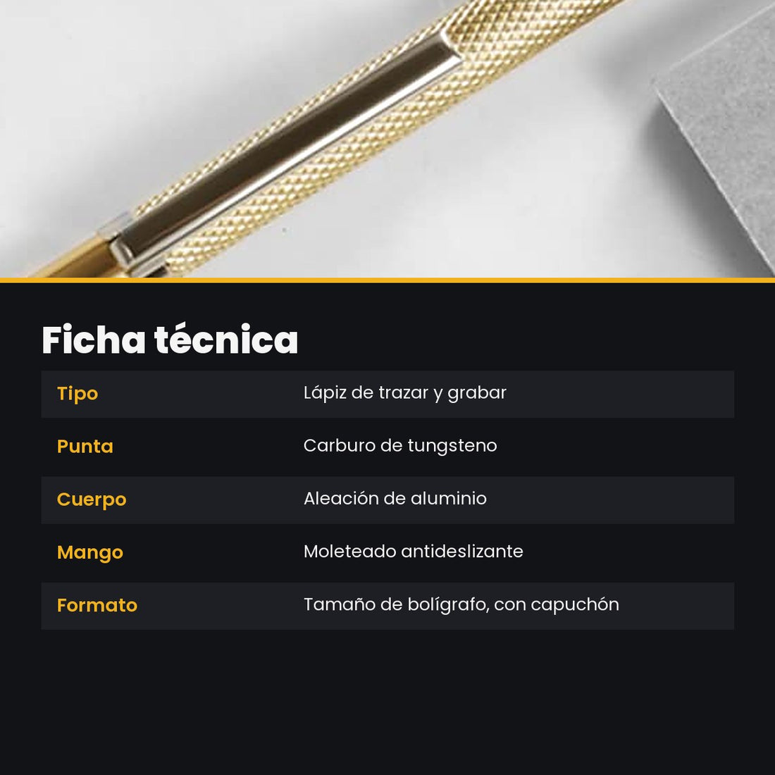 TungsPen Pro — Lápiz Grabador con Punta de Carburo de Tungsteno