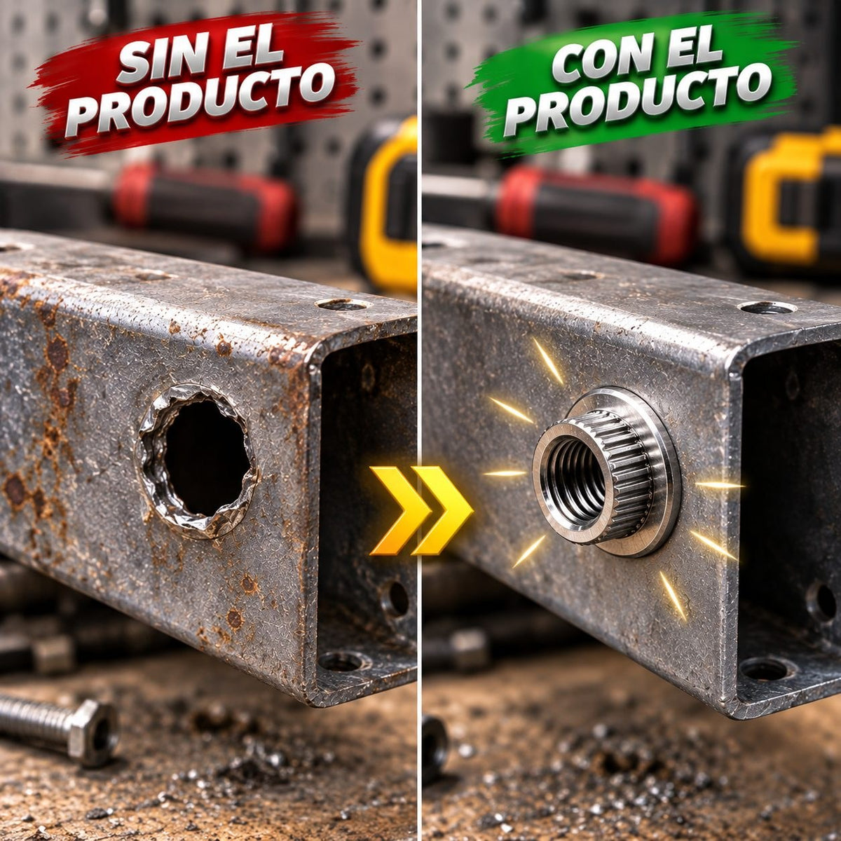 Juego de Tuercas Remachables de Acero