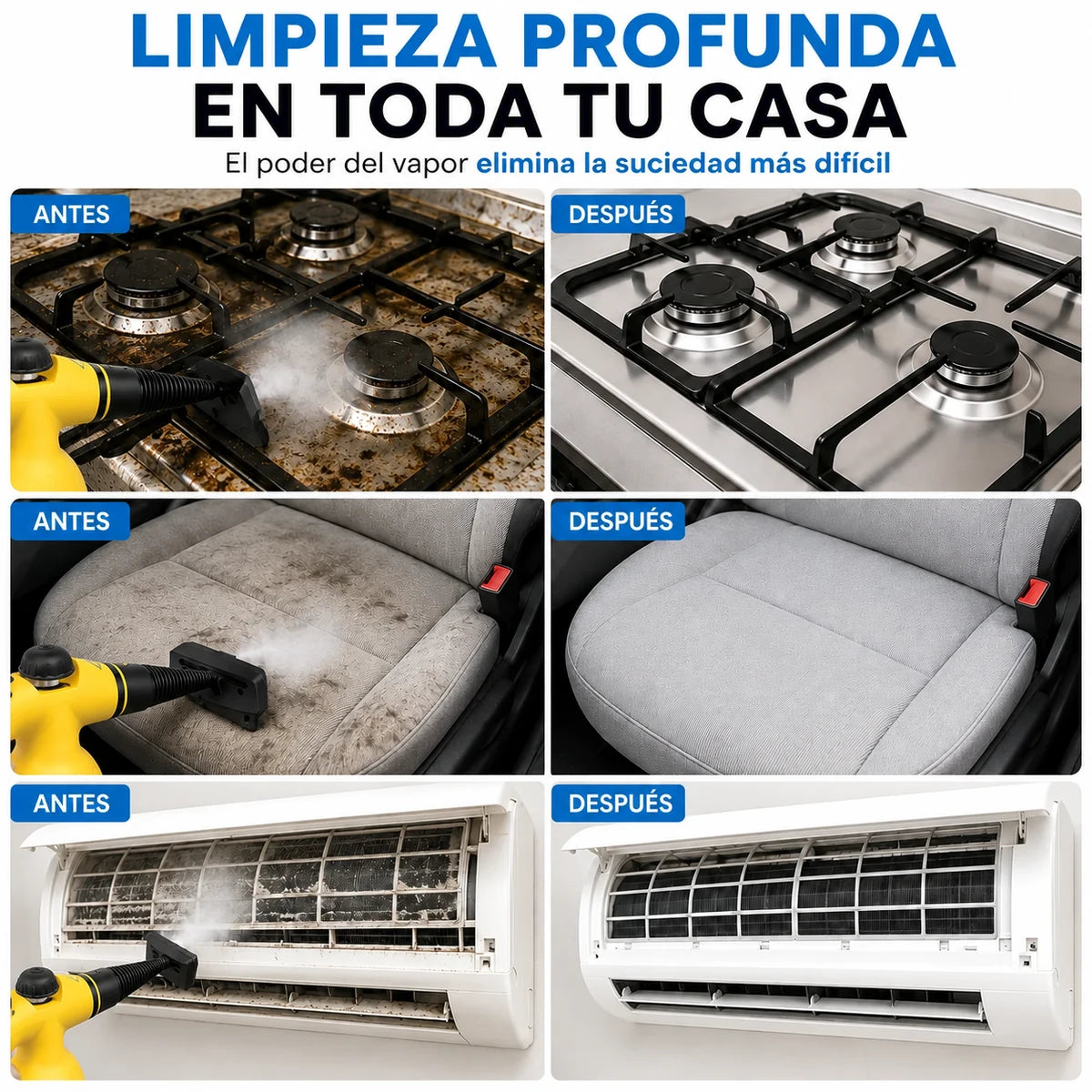 VaporJet Pro — Limpiadora a Vapor de Alta Presión 1000W + 11 Accesorios