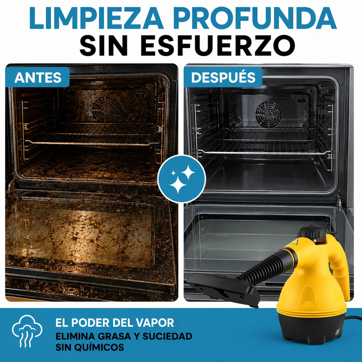 VaporJet Pro — Limpiadora a Vapor de Alta Presión 1000W + 11 Accesorios